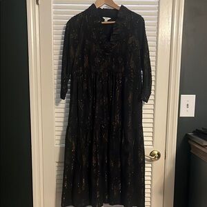 Crown & Ivy black and bronze maxi dress